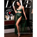 China Good Transparent Sexy Emerald Lingerie Dress Long Supplier